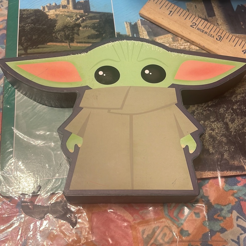 Yoda plaque stands WOOD with overlay # Star Wars #Yoda